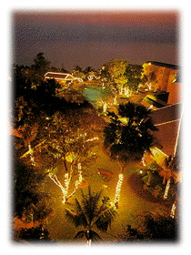 At night